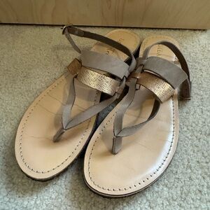 Tan and Gold Women's Sandals